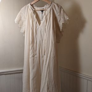 Who What Wear Cream Smock Dress